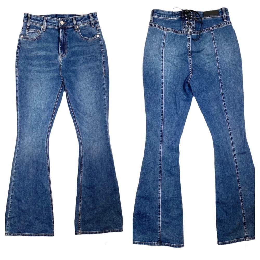 Rock & Roll High Waist Flare Lace up Jeans 29X34